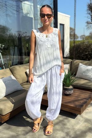 Laundry B Victoria Stretch Broderie Cami White